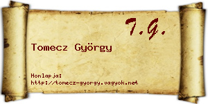 Tomecz György névjegykártya