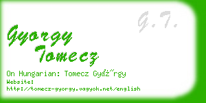 gyorgy tomecz business card